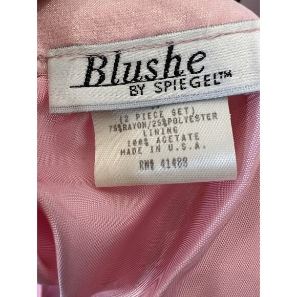 Iridescent Pink Full Maxi Ball Gown Skirt SIZE 10 Formal Full Satin Vintage USA - Picture 5 of 6